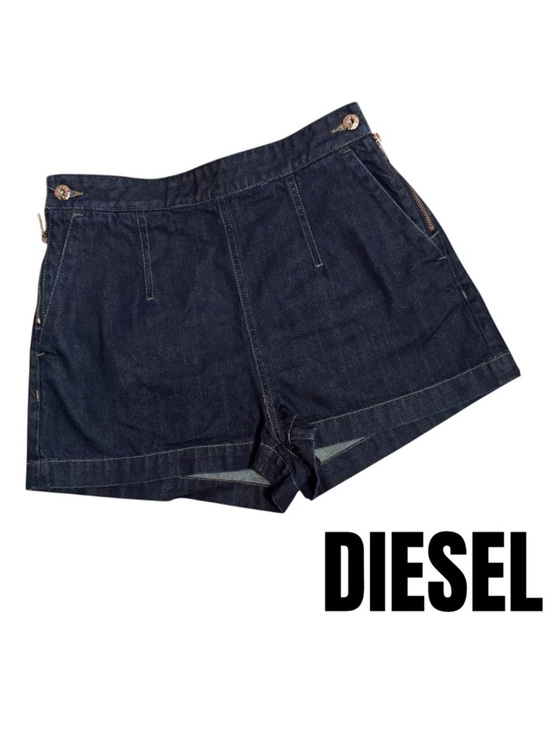 Diesel Pants - Diesel dark blue high waist short denim shorts Dark Indigo Size 28